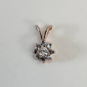 Dainty 14K Rose Gold Diamond Pendant